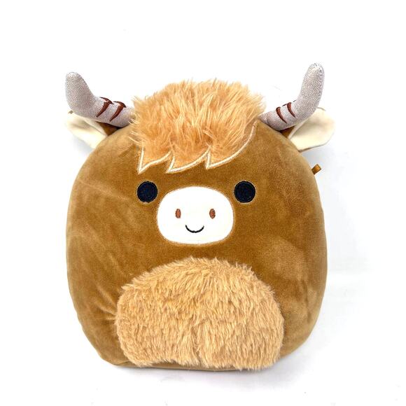 Kellytoy Other - Squishmallow Calton the Highland Cow 8” Brown‎ Longhorn Plush Kellytoy